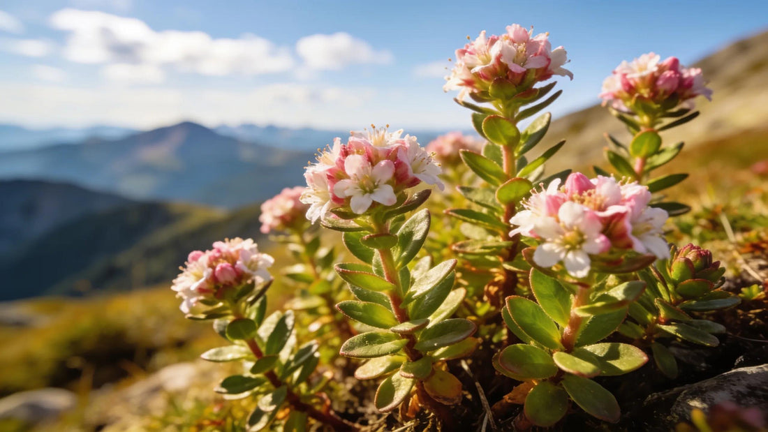 Rhodiola Rosea plants in a natural setting, representing natural remedies for mental fatigue