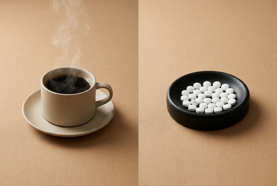 Caffeine mints compared to a cup of coffee