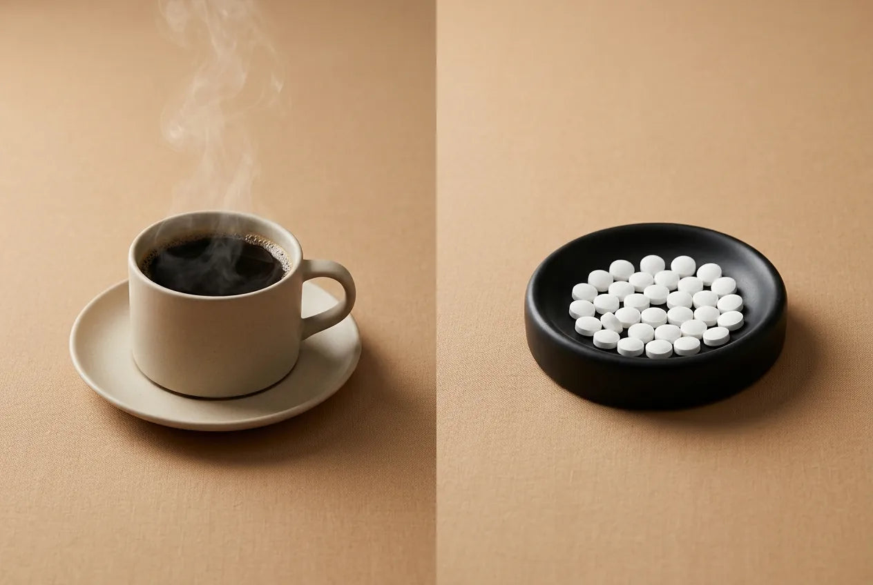 Caffeine mints compared to a cup of coffee