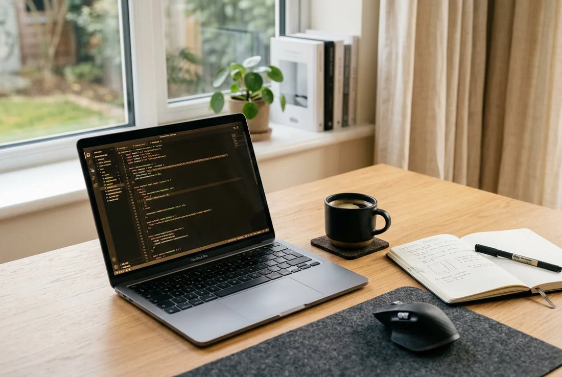 Clean desk setup for deep work and focus