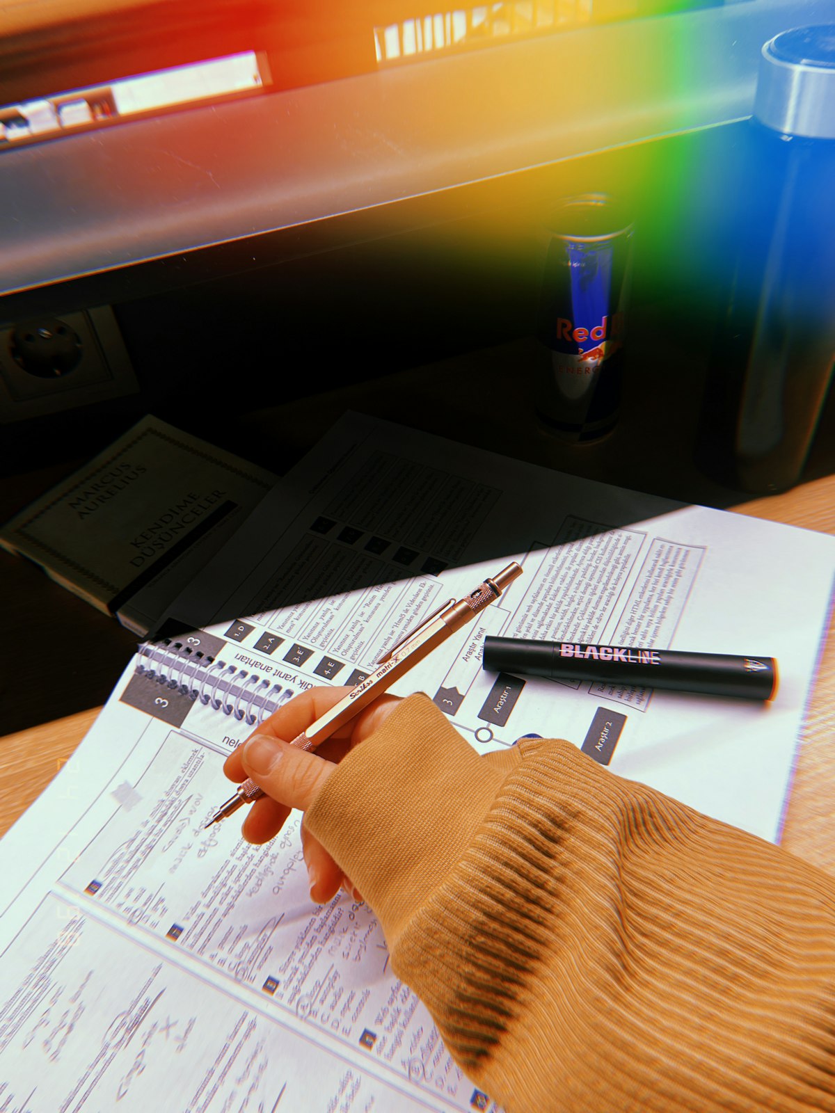 Focus and concentration at a desk