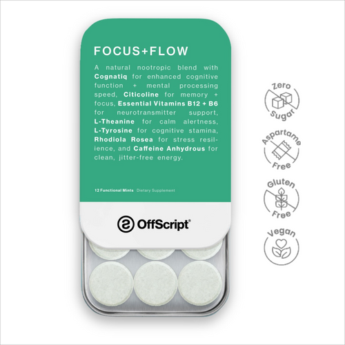 FOCUS+FLOW nootropic supplement packet front view