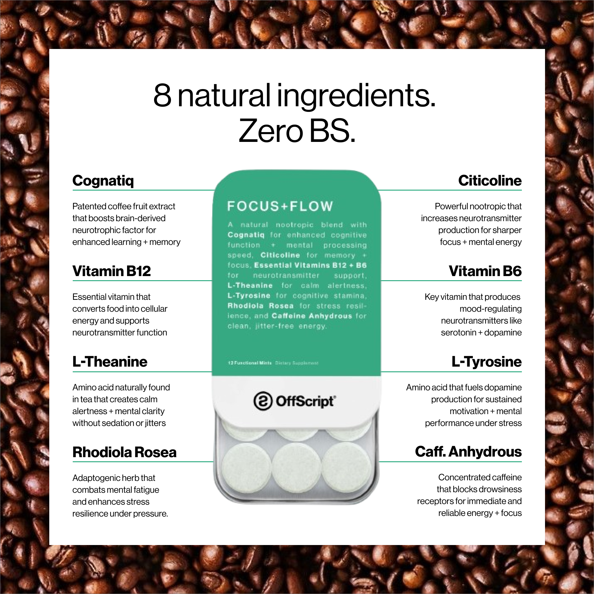FOCUS+FLOW natural B-vitamin nootropic supplement