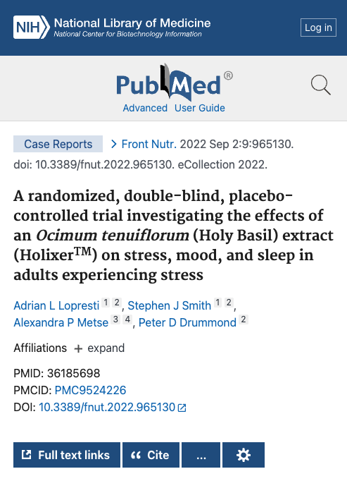 Lower cortisol under stress — Front. Nutr. (2022)