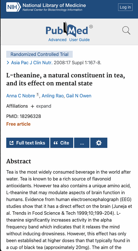 Calmer mental state under stress — APJCN (2008)